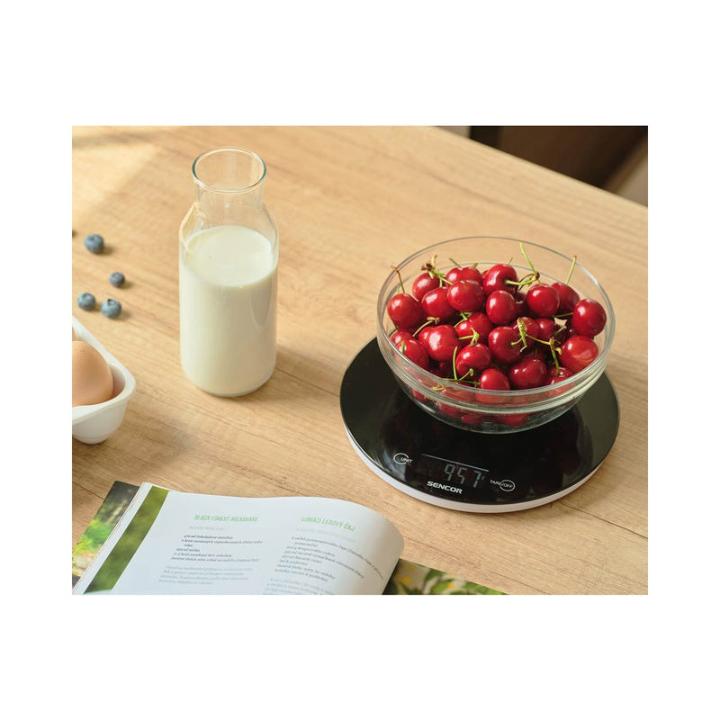 SENCOR SKS 5330 Round Digital Food Scale, Black ميزان طعام رقمي دائري سنكور