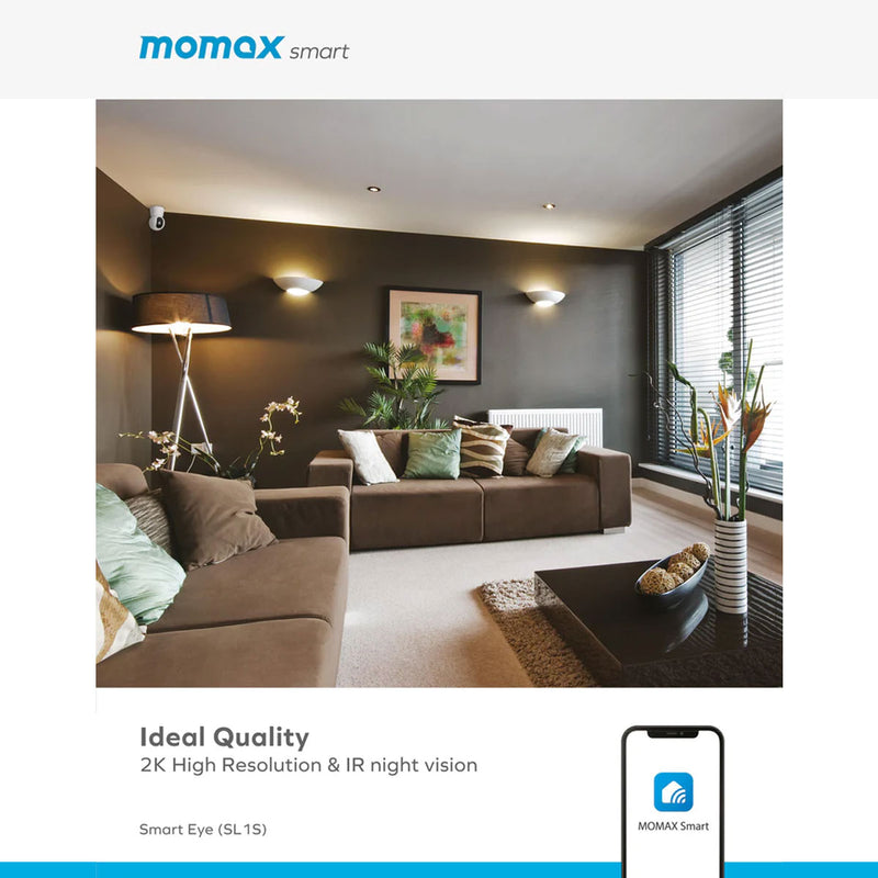 MOMAX SL1SW Smart Eye IoT IP 360° Camera, White