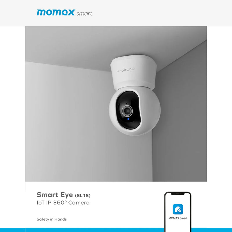 MOMAX SL1SW Smart Eye IoT IP 360° Camera, White