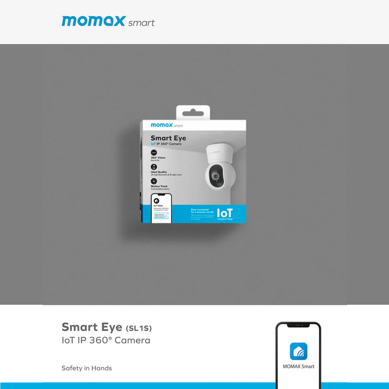 MOMAX SL1SW Smart Eye IoT IP 360° Camera, White