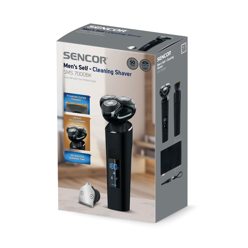 SENCOR SMS 7000BK Men's Self-Cleaning Shaver, Black ماكنة حلاقة رجالية سنكور