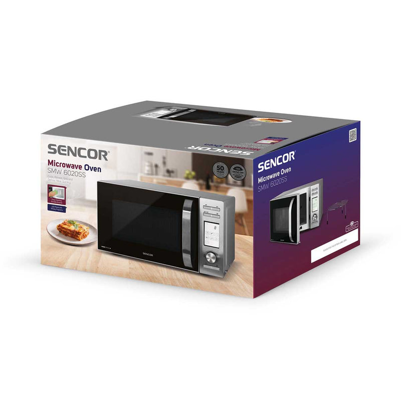 SENCOR SMW 6020SS Microwave Oven, Silver مايكرويف اوفن سنكور