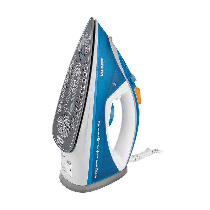 SENCOR SSI 7710BL Steam Iron, Power Input 2400W, Ceramic Soleplate, Blue مكواة بخارية سنكور