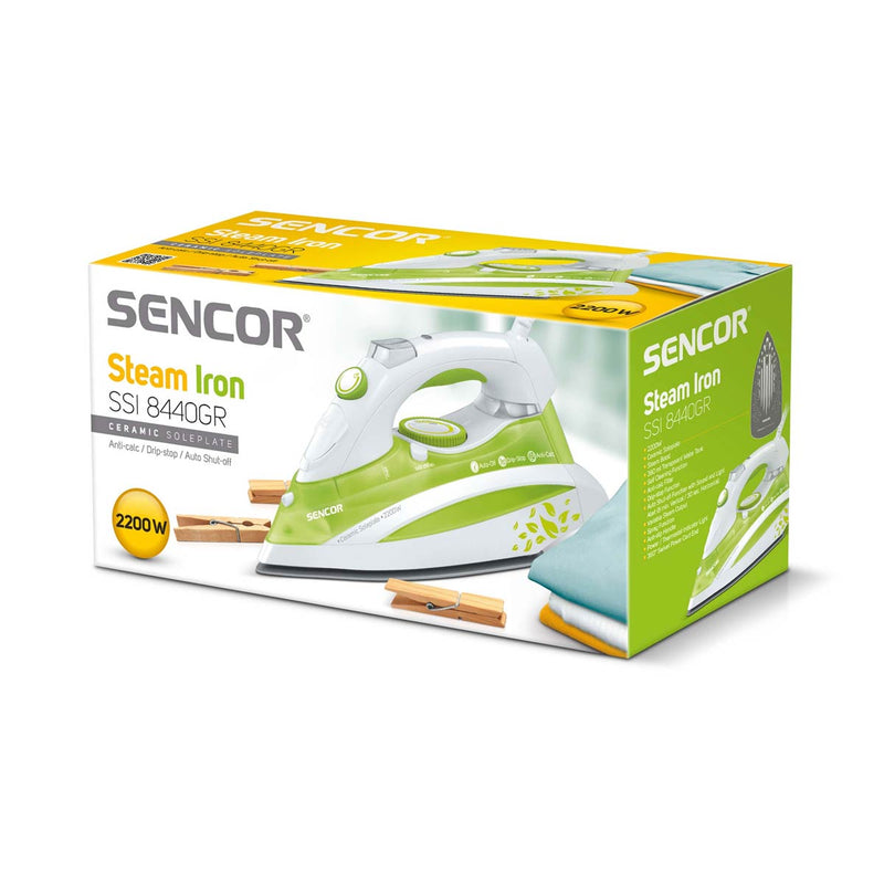 SENCOR SSI 8440GR Iron Green 2200W, Green مكواة بخاري سنكور
