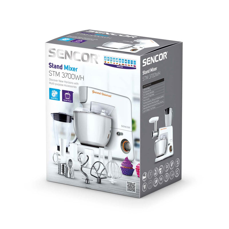 SENCOR STM 3700 WH Stand Mixer 18 Attachment 5.5L, White خلاط 5.5 لتر سنكور