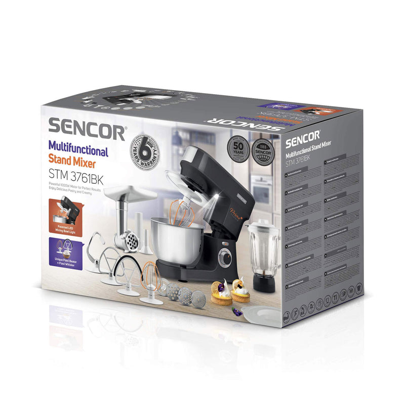 SENCOR STM 3761 BK Mixer - Blender - Meat Cutting Machine 1000 W, Black خلاط ومفرمة لحم سنكور