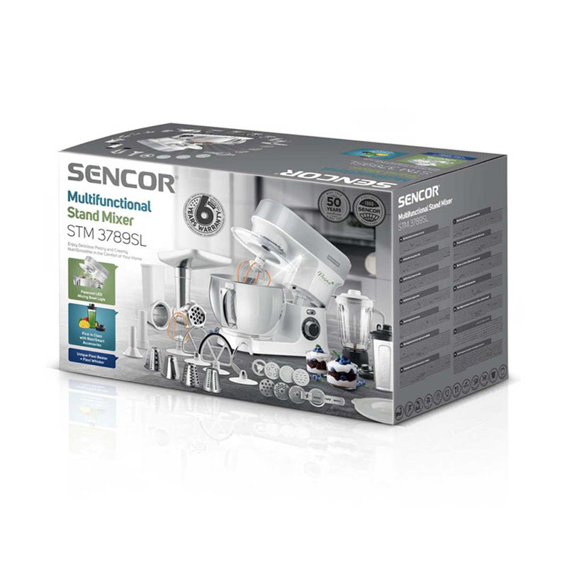 SENCOR STM 3789 SL Mixer 5 Liter Blender 1.5 Liter Shredder 1200W, White  الة تقطيع و خلاط سنكور