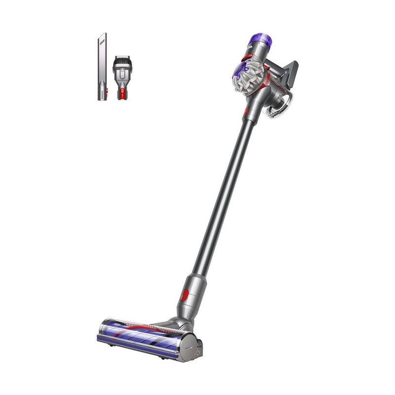 DYSON SV25 V8 Vacuum 115 Air Watts of Fade-Free Suction, Silver Nickel مكنسة كهربائية بقوة 115 وات من الهواء والشفط دايسون