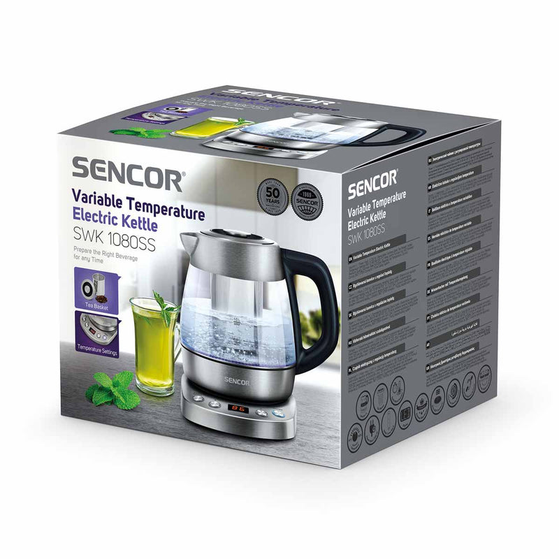 SENCOR SWK 1080SS Tea Maker 1 L 2200W, Silver غلاية مخصصة للشاي سنكور
