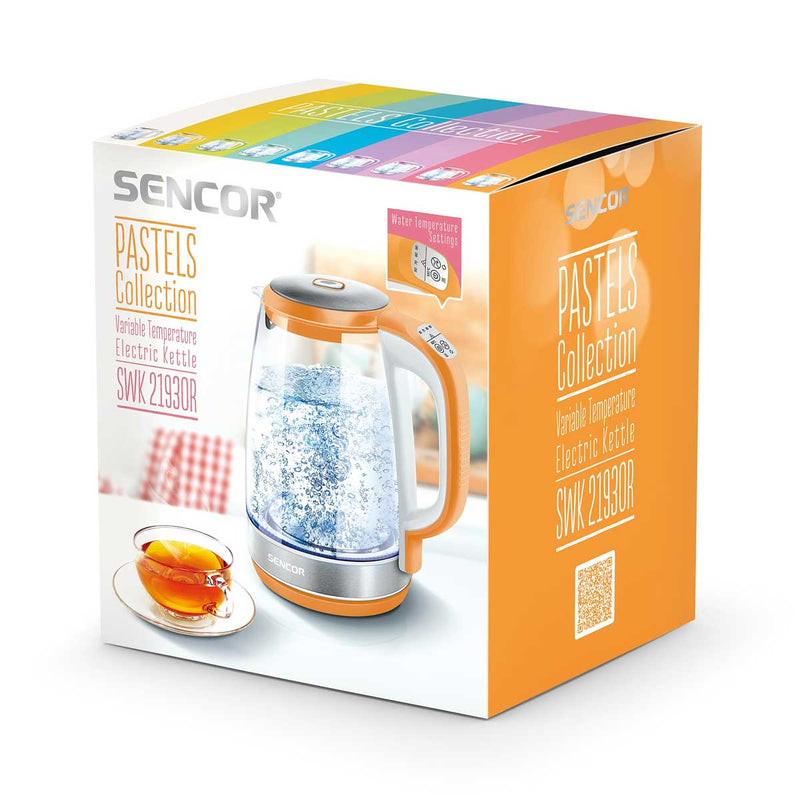 SENCOR SWK 2193OR Glass Kettle 2 L, Orange غلاية سنكور