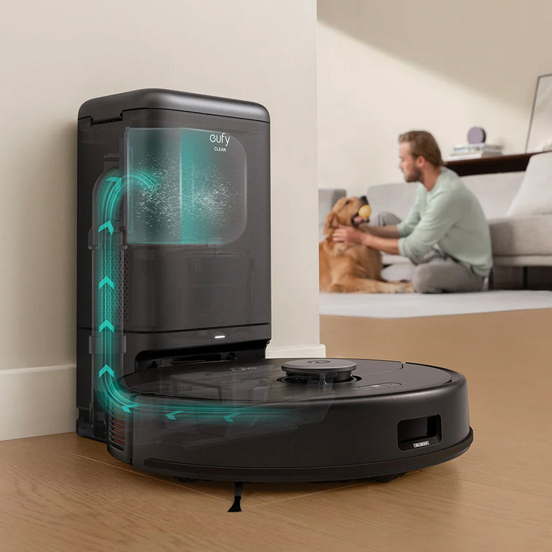 ANKER T2266V11 5845 EUFY X8 Pro Robotic Vacuum & Mop with Self-Empty Station, Black مكنسة روبوت انكر