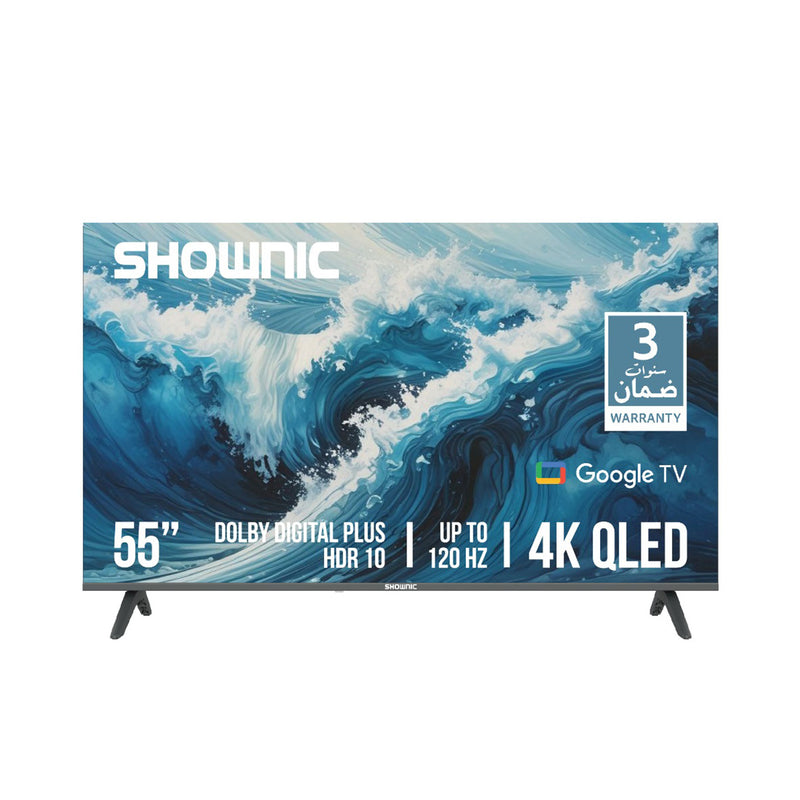 SHOWNIC TP-QGU55A-120 شاشة شونك جوجــــــل كيو ليد حجم 55" سمارت 120 هيرتز  / 120hz /  4K /  SHOWNIC Google TV Smart 4K QLED 55" Inchs