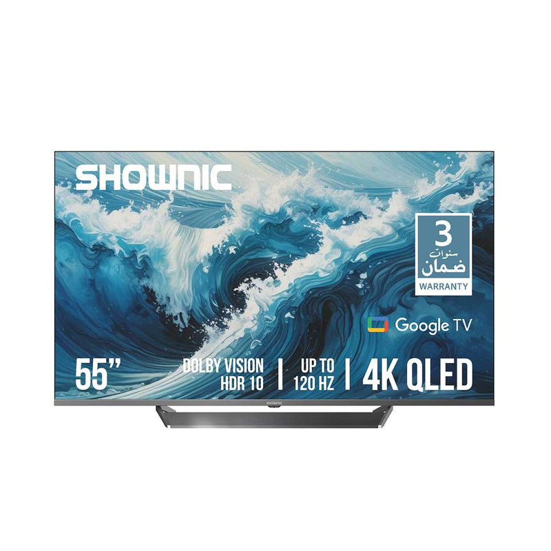 SHOWNIC TP-QGU55C-120 شاشة شونك جوجــــــل كيو ليد حجم 55" سمارت 120 هيرتز  / 120hz /  4K /  SHOWNIC Google TV Smart 4K QLED 55" Inchs