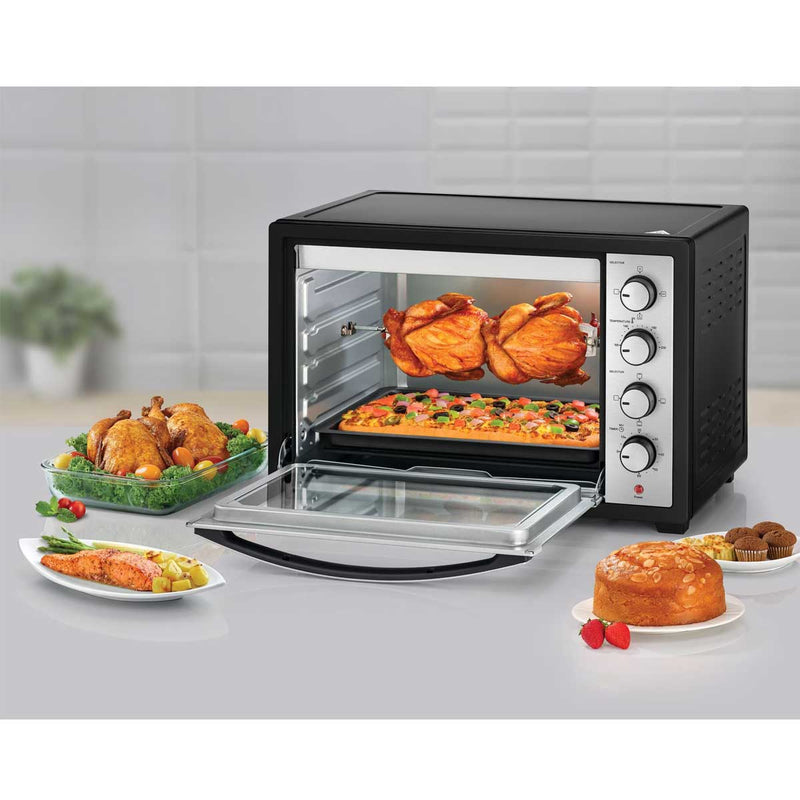 BLACK & DECKER TRO50RDG-B5 50L Toaster Oven with Rotisserie & Double Glass Door فرن