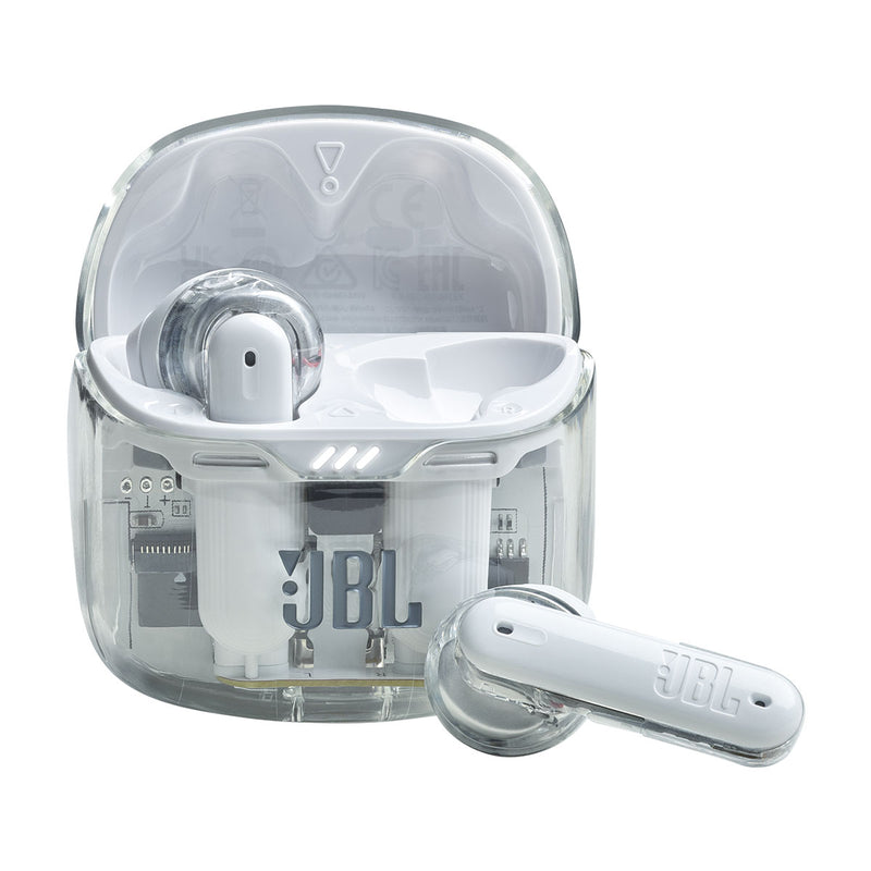 JBL JBLTFLEXGWHT 6121 Tune Flex Ghost Edition, White سماعات لا سلكية مع خاصية الغاء الضوضاء