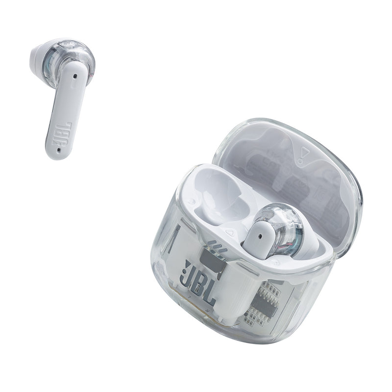 JBL JBLTFLEXGWHT 6121 Tune Flex Ghost Edition, White سماعات لا سلكية مع خاصية الغاء الضوضاء