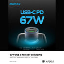 MOMAX UC16GSC 2129 MoVe 67W Dual-Port Car Charger شاحن للسيارة موماكس