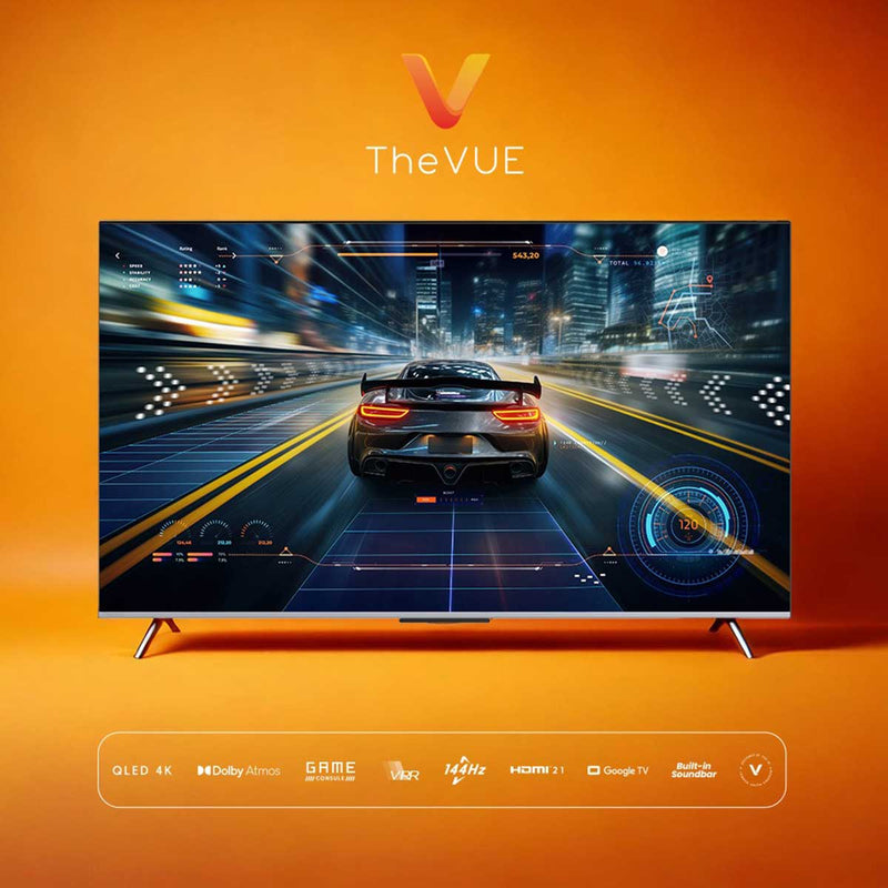 TheVUE 55VEG602  SMART QLED 55 frameless google TV 144hz, 55 Inch شاشة حجم 55