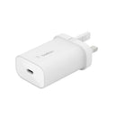 BELKIN WCA004MYWH USB-C PD 3.0 PPS Wall Charger 25W, White  شاحن حائط USB-C PD 3.0 PPS بقوة 25 واط