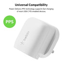 BELKIN WCA006MY1MWH-B6 BoostCharge USB-C Wall Charger 20W+ 1M USB-C Cable شاحن تايب سي بيلكن