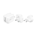 BELKIN WCH018HQWH 70W 3-Port GaN Fast Wall Charger with Travel Adapters  شاحن حائط سريع بثلاثة منافذ مع محولات سفر بيلكن