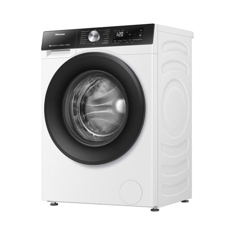 HISENSE WD3S1043BT-White Front Load Washing Machine, 12 Kg, White غسالة ملابس باب جانبية هايسنس