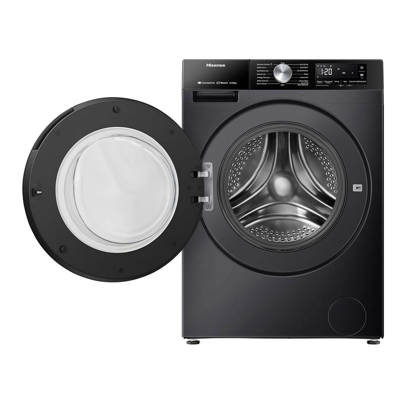 HISENSE WD3S1043BT Front Load Washer Dryer, 10.6 Kg, Grey + Free Gift