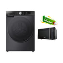 HISENSE WD5S1245BB Front Load Washer 12 kg 1400 RPM, Black + Free gift MW31003 غسالة ملابس أمامية سعة 12 كجم 1400 دورة في الدقيقة، أسود + هدية مجانية MW31003