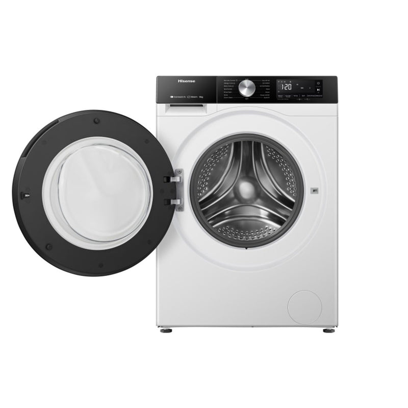 HISENSE WF3S1243BT-White Front Load Washing Machine 12 Kg, White غسالة ملابس 12كغم باب جانبية هايسنس