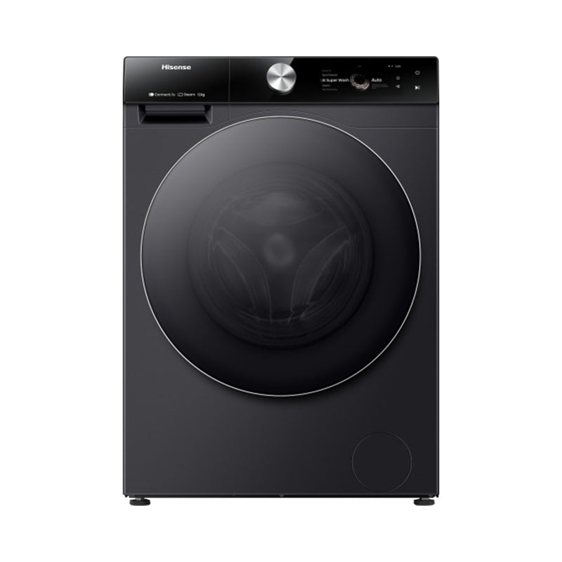 HISENSE WF7S1247BB Front Load Washing Machine, 12 Kg, Black غسالة ملابس 12 كغم باب جانبية هايسنس