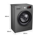 HISENSE WFPV8012EMT 8Kg Front Load washing machine with 1200RPM,Quick wash,Allergy steam care,Pause & Add,Child lock