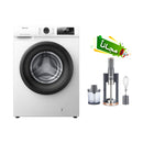HISENSE WFQP8012WS Front Load Washing Machine 8 KG, White + Free gift Inside HB800 غسالة ملابس أمامية سعة 8 كجم، لون أبيض + هدية مجانية داخل HB800