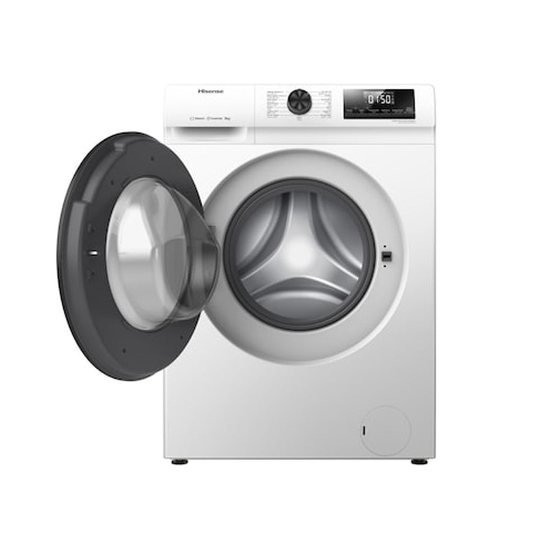HISENSE WFQP8012WS Front Load Washing Machine 8 KG, White غسالة هايسنس