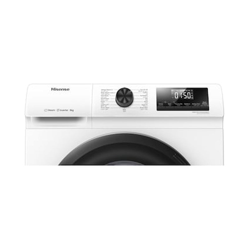 HISENSE WFQP8012WS Front Load Washing Machine 8 KG, White غسالة هايسنس