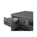LG WJ1408MTG Front Load Washer 8kg, Direct Drive Motor, Smart Diagnosis, Black غسالة ملابس ال جي