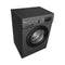 LG WJ1408MTG Front Load Washer 8kg, Direct Drive Motor, Smart Diagnosis, Black غسالة ملابس ال جي