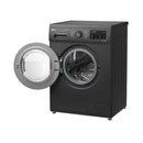 LG WJ1408MTG Front Load Washer 8kg, Direct Drive Motor, Smart Diagnosis, Black غسالة ملابس ال جي