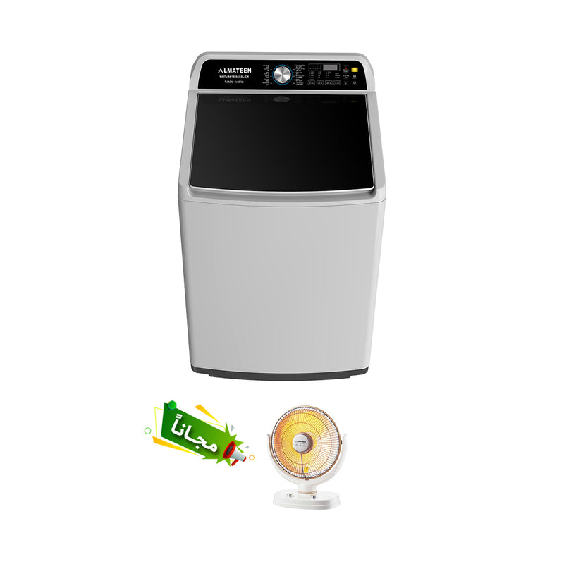 ALMATEEN WMTLMA1960SL-CH Top Load Washer 19kg, White + Free gift QHMA3014WHS-CH غسالة ملابس علوية سعة 19 كجم + هدية مجانية QHMA3014WHS-CH