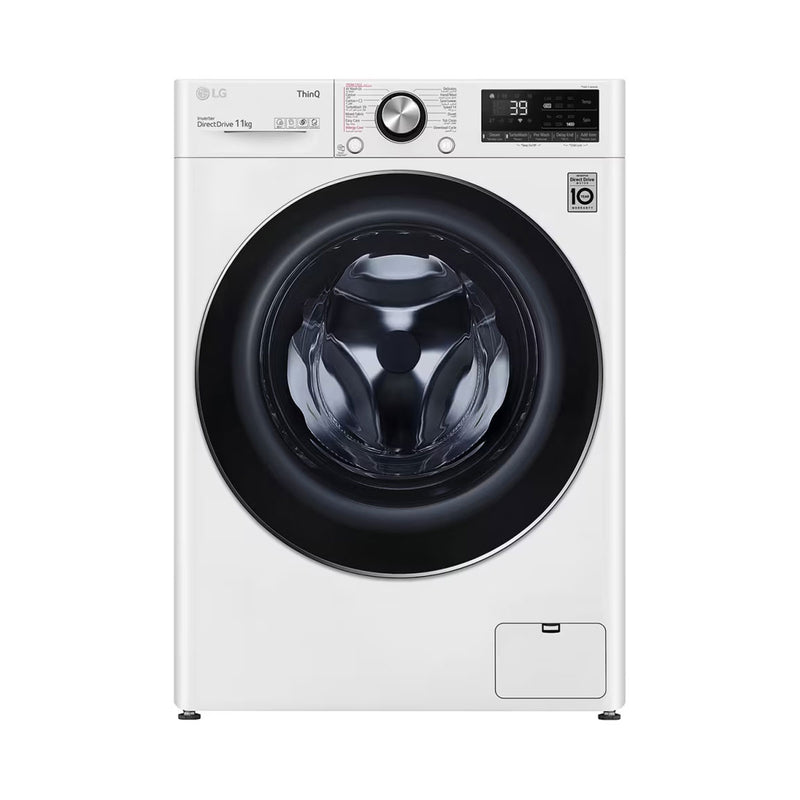 LG WR9011BWG Front Load Washing Machine, 11KG Capacity with AI DD™,ThinQ, White غسالة ملابس ال جي