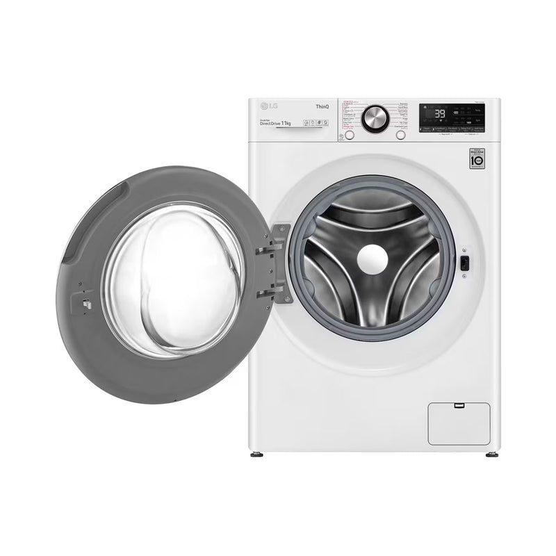 LG WR9011BWG Front Load Washing Machine, 11KG Capacity with AI DD™,ThinQ, White غسالة ملابس ال جي