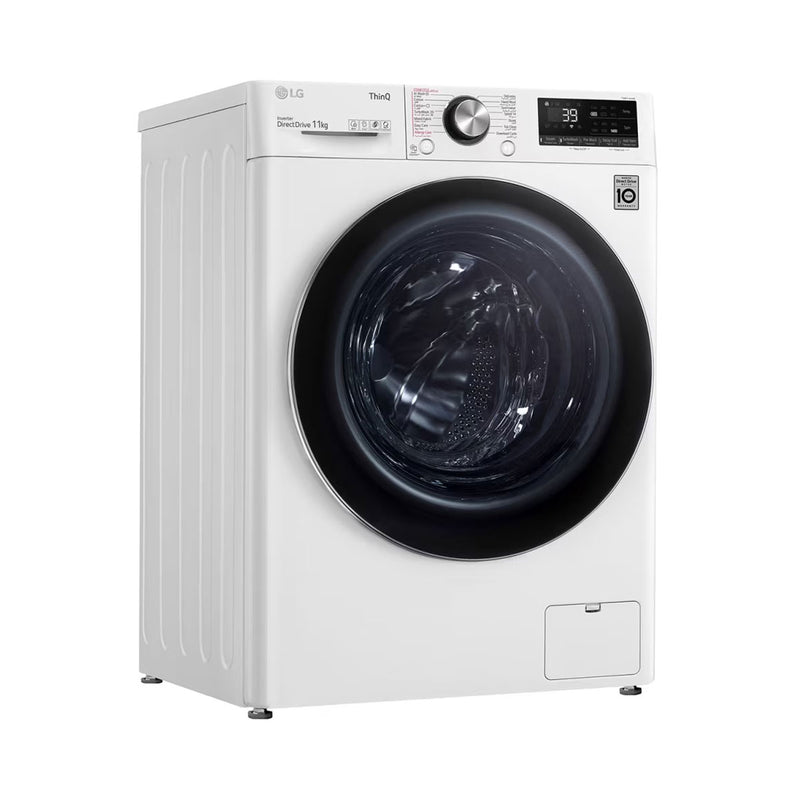 LG WR9011BWG Front Load Washing Machine, 11KG Capacity with AI DD™,ThinQ, White غسالة ملابس ال جي