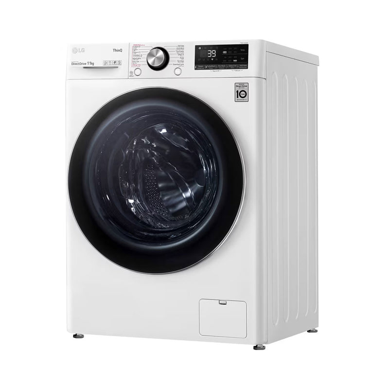 LG WR9011BWG Front Load Washing Machine, 11KG Capacity with AI DD™,ThinQ, White غسالة ملابس ال جي