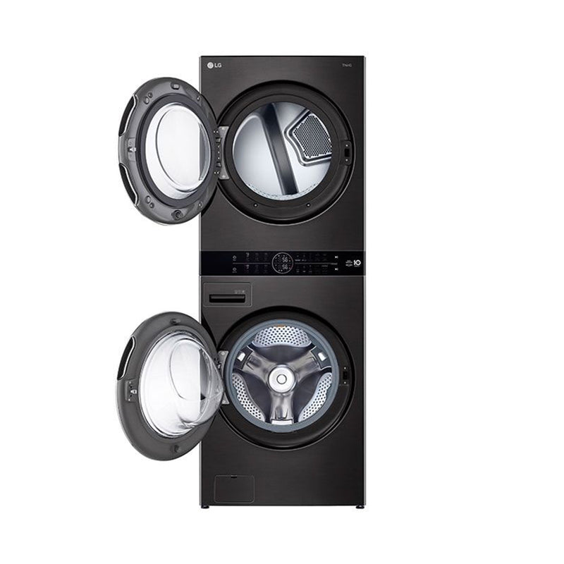 LG WT2116BRK Front Load Washer 21kg & Dryer 16kg, Black Stainless Color