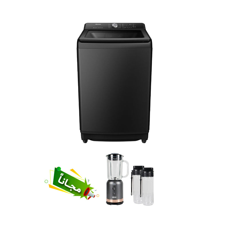 HISENSE WT5T2025DB Top Load Washing Machine 20 Kg, 700 RPM, Black غسالة علوية هايسنس + هدية SP-350