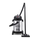 BLACK & DECKER WV1450-B5 30L Wet & Dry Drum Vacuum Cleaner 1400W (Stainless Steel Tank)  مكنسة كهربائية اسطوانية من الفولاذ