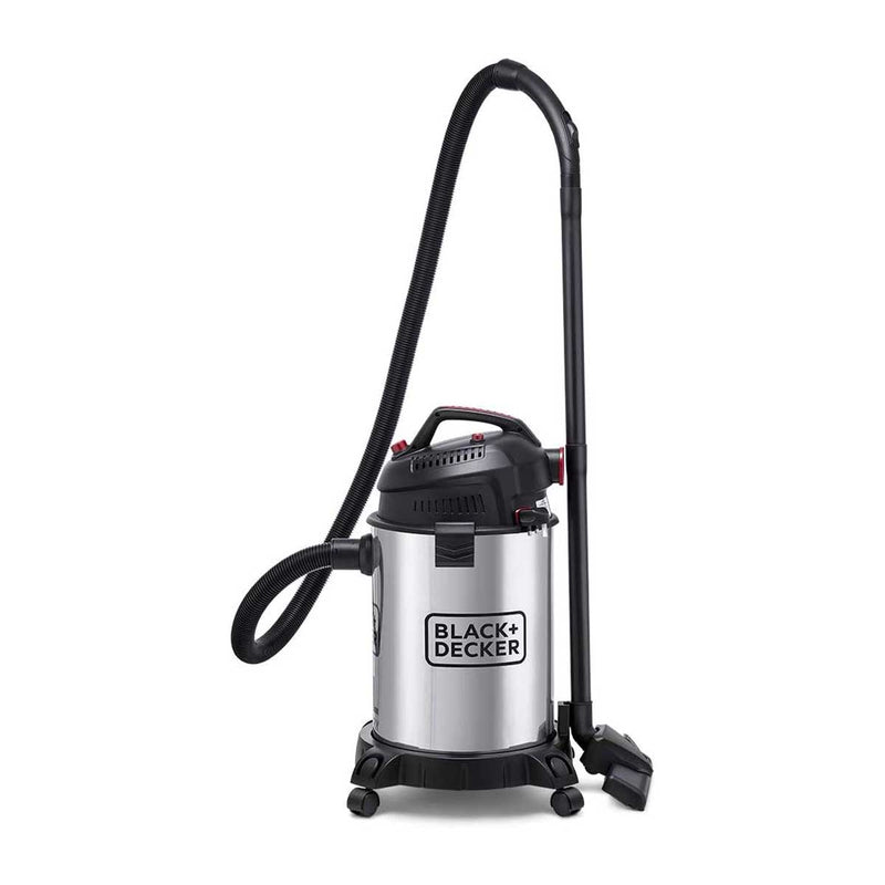 BLACK & DECKER WV1450-B5 30L Wet & Dry Drum Vacuum Cleaner 1400W (Stainless Steel Tank)  مكنسة كهربائية اسطوانية من الفولاذ