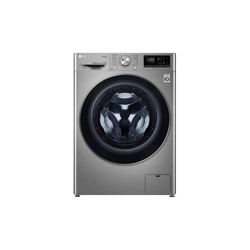 LG WV2149AVG 1400RPM Front loading Washer, 8Kg, Bigger Capacity, AI DD, Steam, ThinQ, Silverغسالة ملابس حمل امامي 8 كيلوغرام