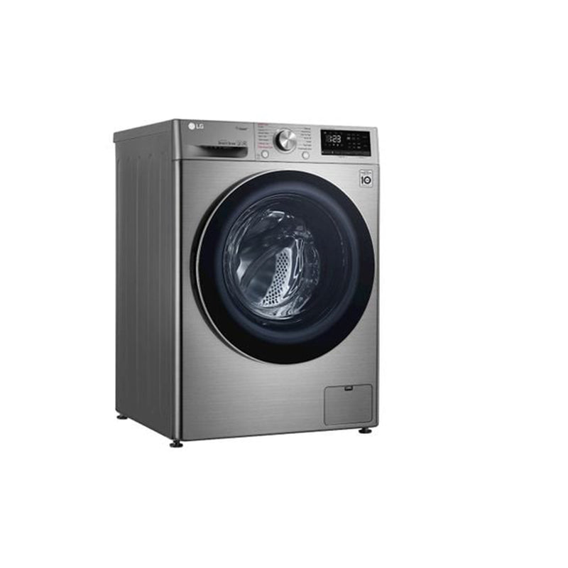 LG WV2149AVG 1400RPM Front loading Washer, 8Kg, Bigger Capacity, AI DD, Steam, ThinQ, Silverغسالة ملابس حمل امامي 8 كيلوغرام