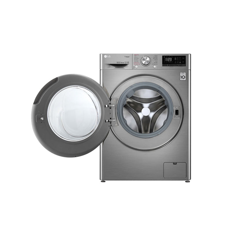 LG WV2149PVG 1400RPM Vivace Washer, 9 Kg, Bigger Capacity, AI DD, Steam, ThinQ, Silver - غسالة ال جي جانبي 9 كغم