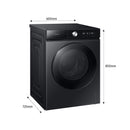 SAMSUNG WW12BB944DGBSP Bespoke AI Front-load Washer Auto Dispense 12Kg, Black  غسالة ملابس أمامية التحميل مزودة بتقنية الذكاء الاصطناعي، مع خاصية التوزيع التلقائي، سعة 12 كجم سامسونك